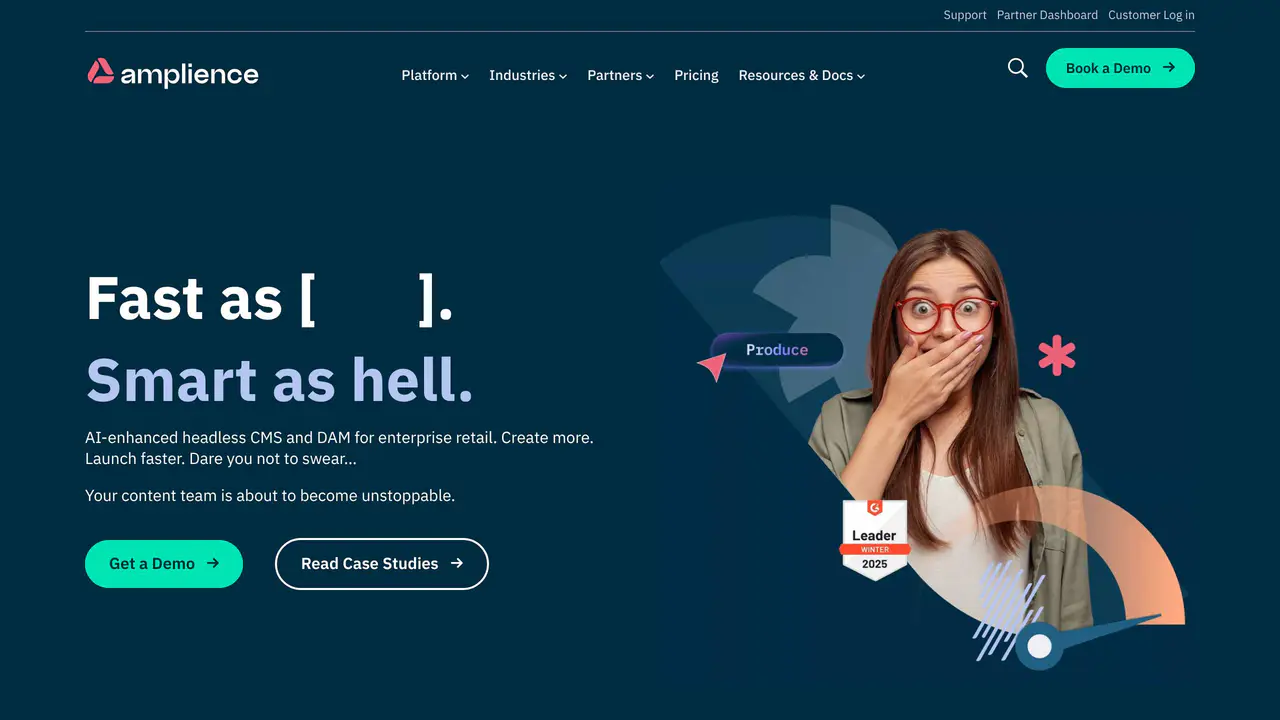 Homepage preview of Amplience, captured Aug 4, 2026