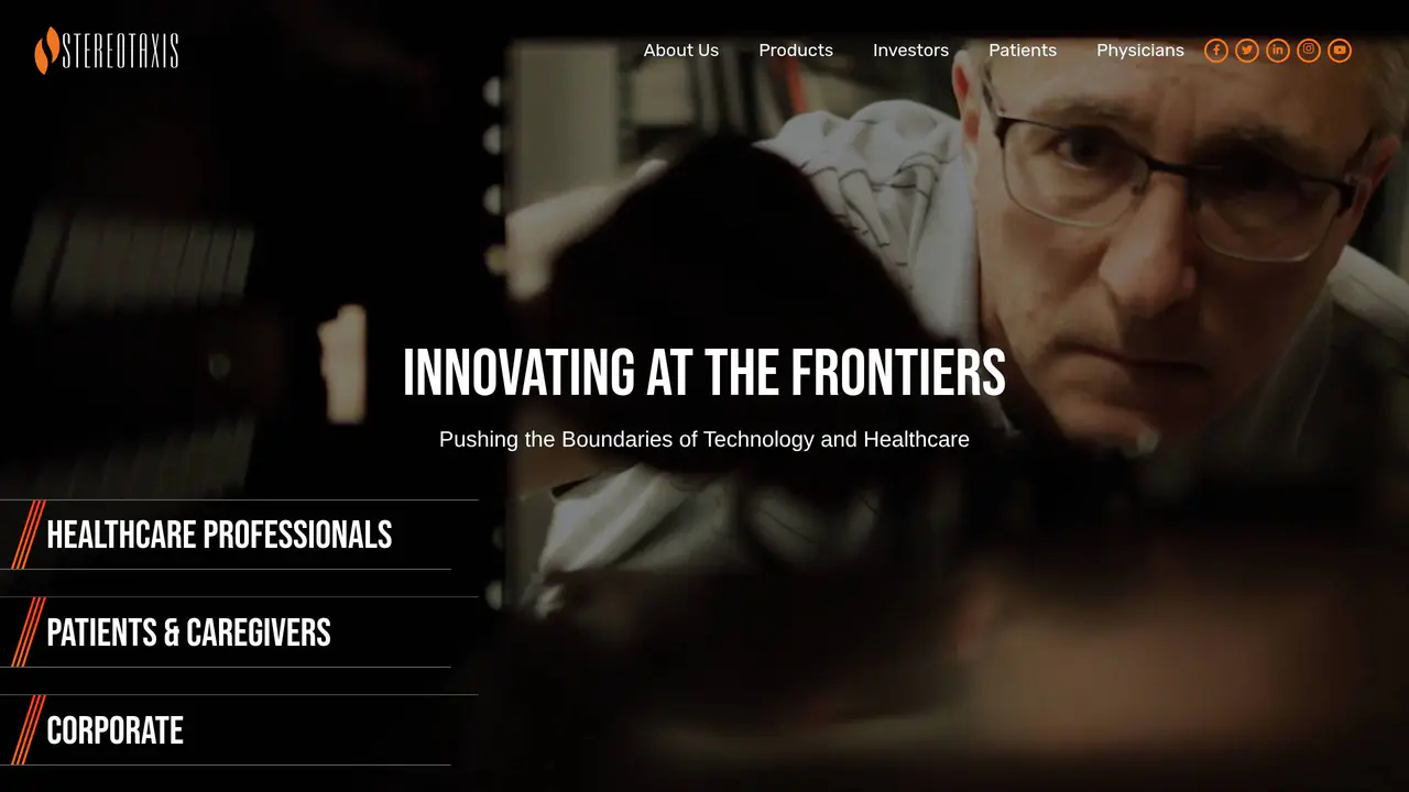 Homepage preview of Stereotaxis, captured Jul 28, 2026