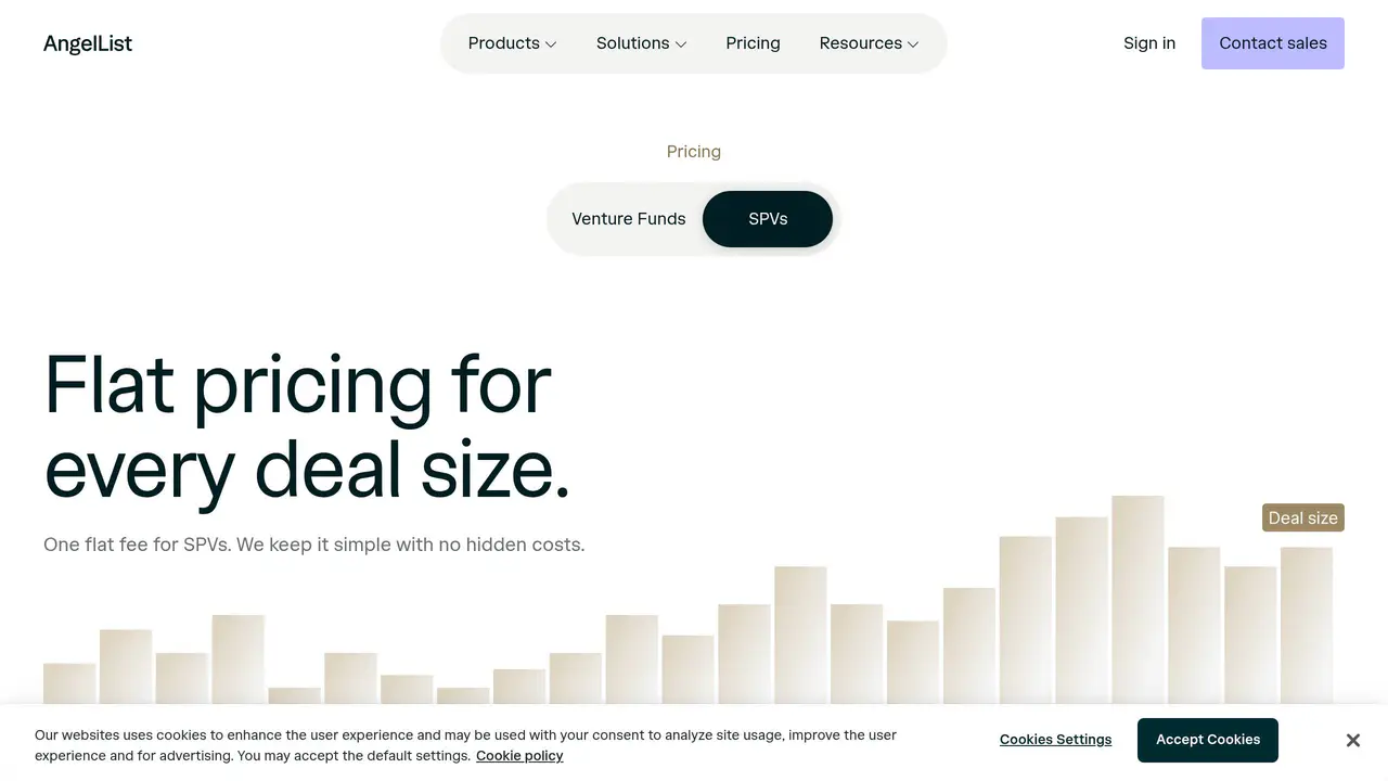 Pricing-page preview of AngelList, captured Jul 23, 2026