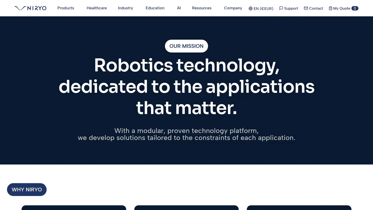 Pricing-page preview of Niryo, captured Sep 9, 2026