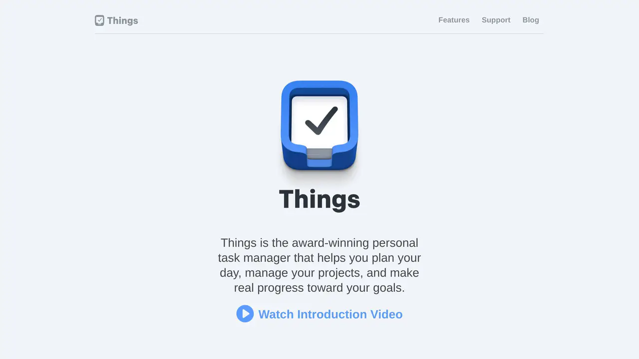 Homepage preview of Things 3, captured Jul 23, 2026