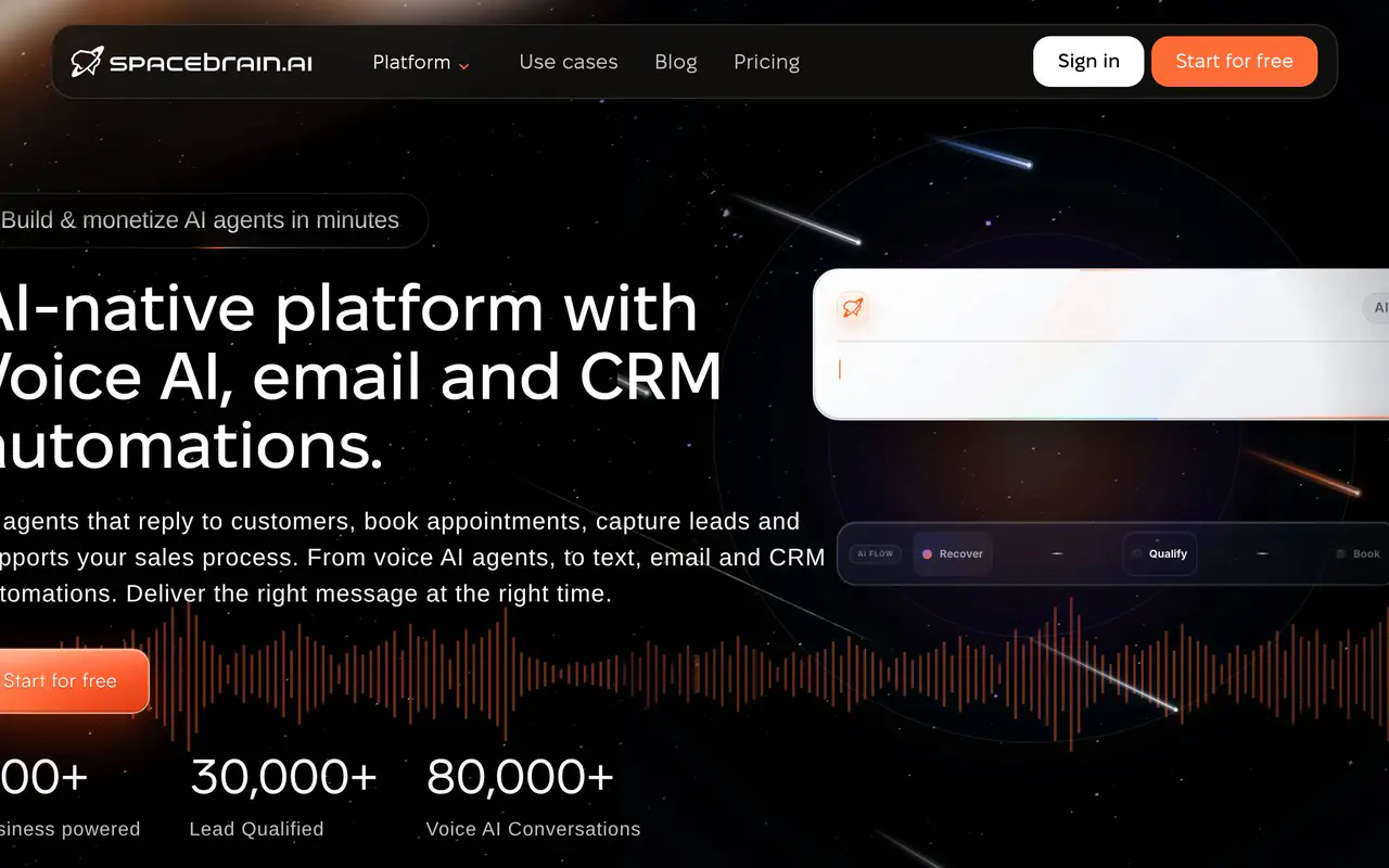 Homepage preview of Spacebrain, captured Jul 21, 2026