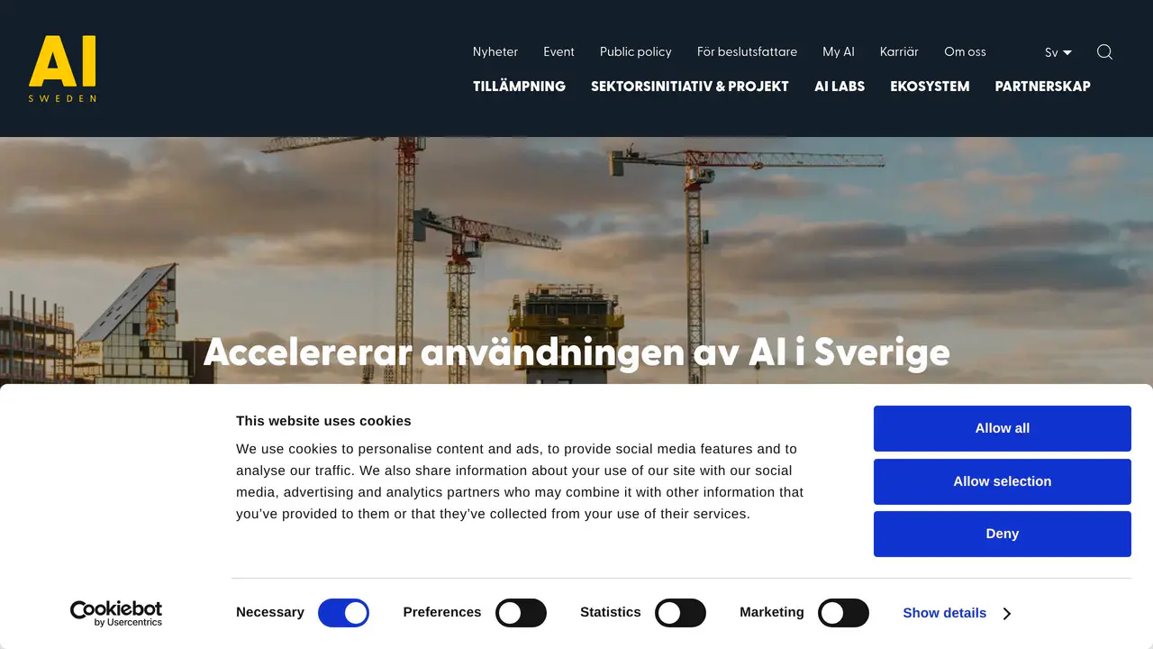 Homepage preview of AI Sweden, captured Jul 24, 2026