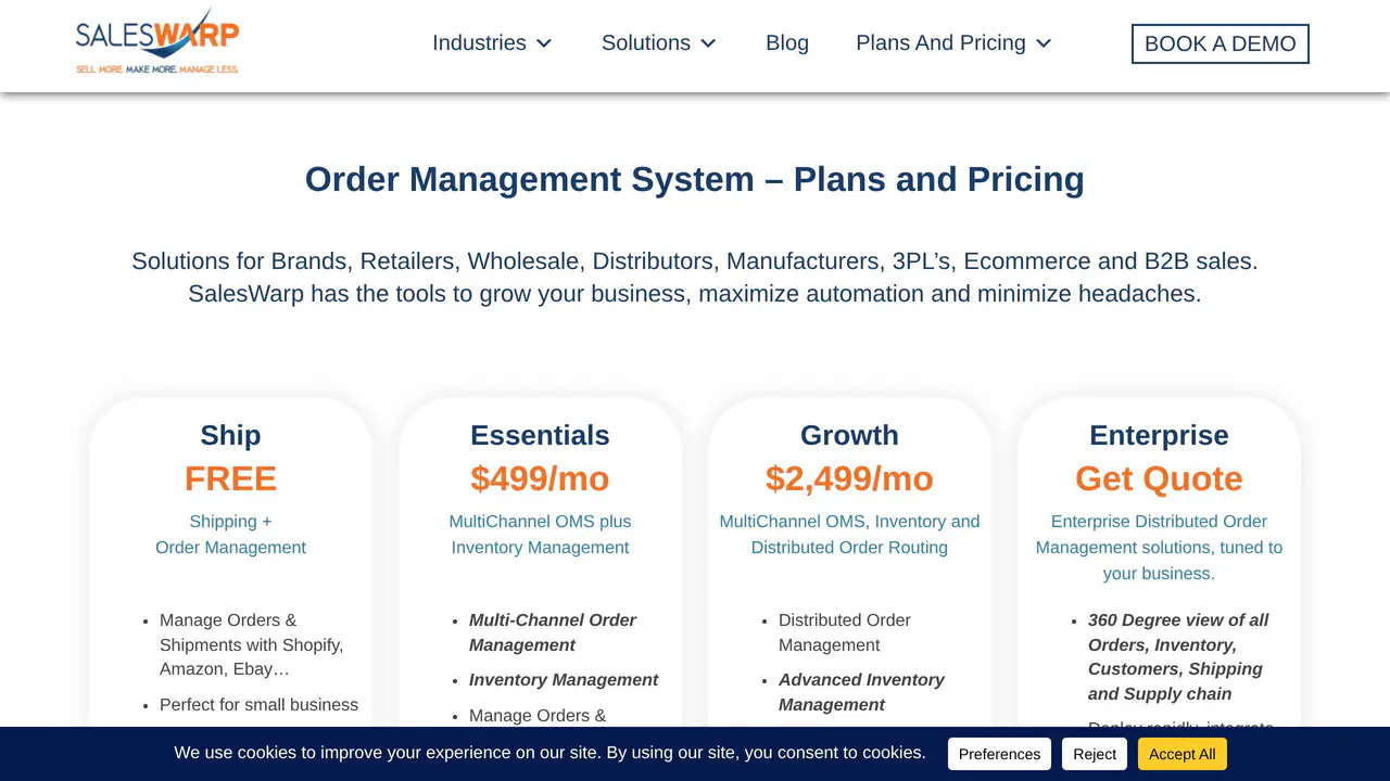 Pricing-page preview of SalesWarp, captured Sep 15, 2026