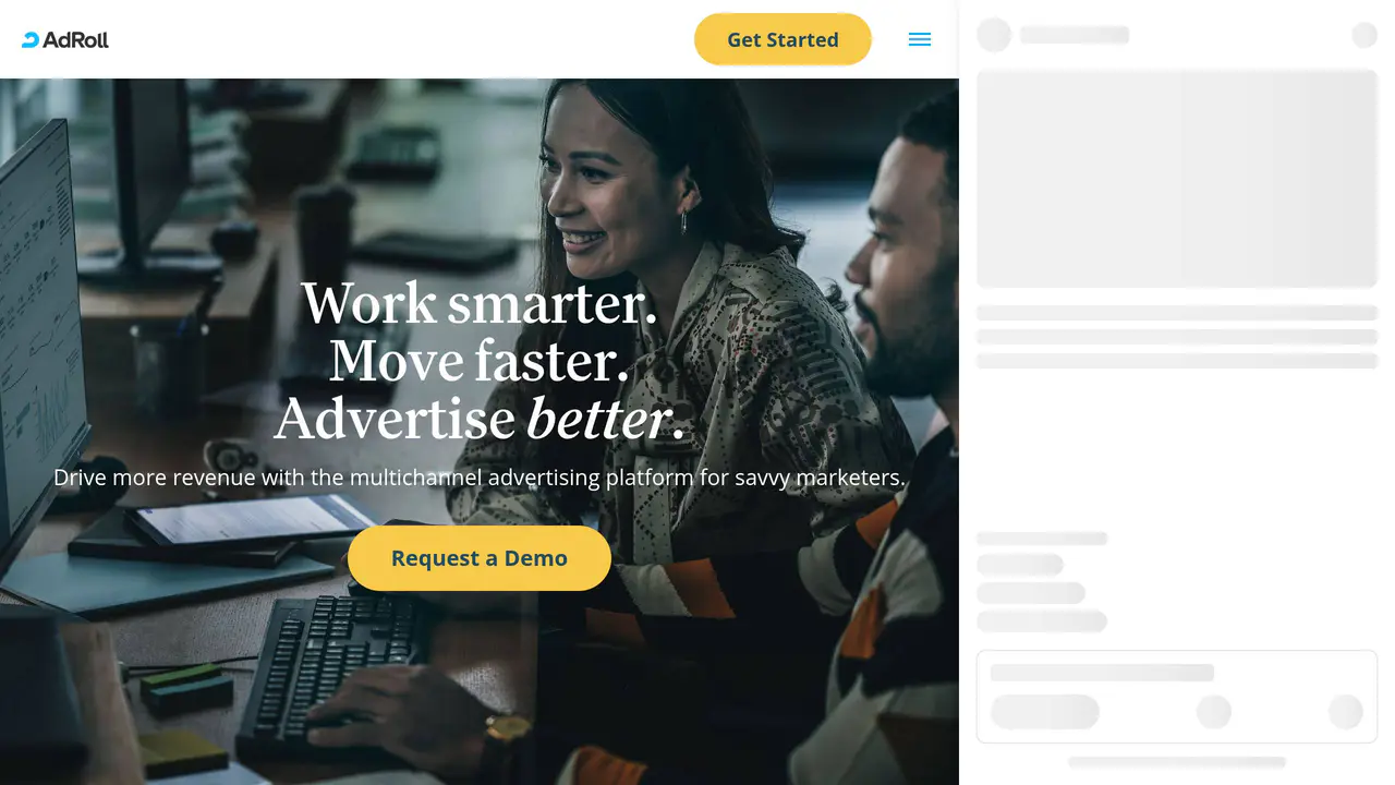 Homepage preview of AdRoll, captured Aug 15, 2026