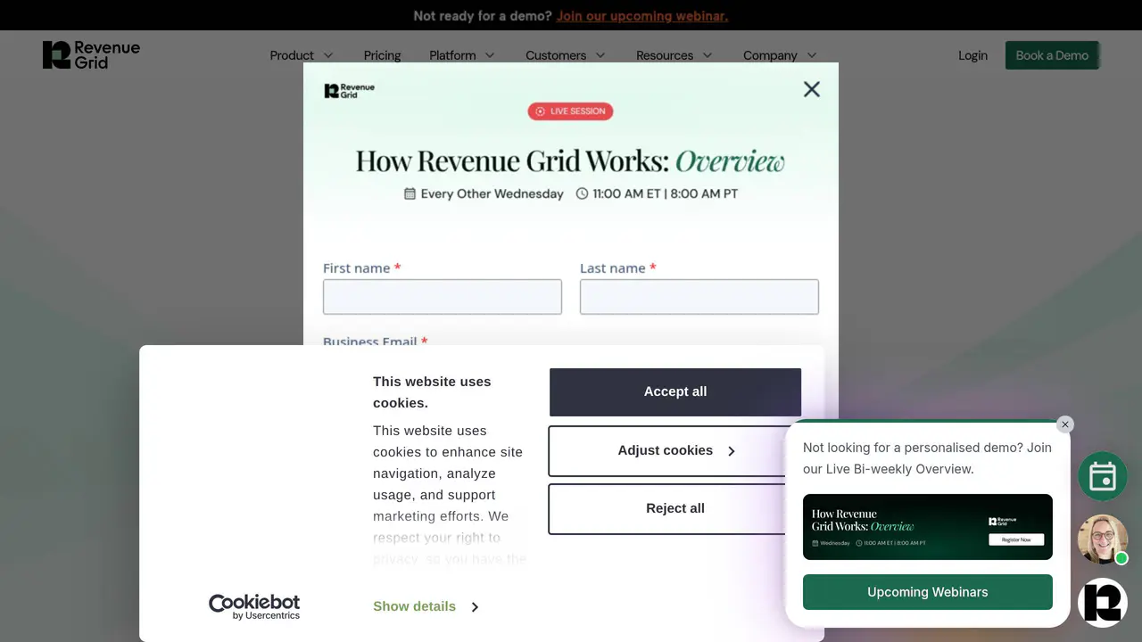 Homepage preview of Revenue Grid, captured Jul 24, 2026