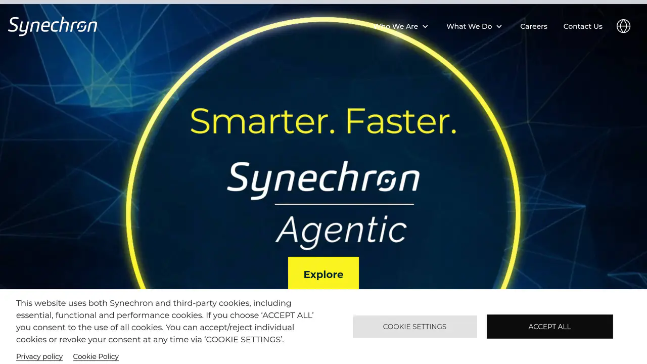 Homepage preview of Synechron, captured Jul 23, 2026