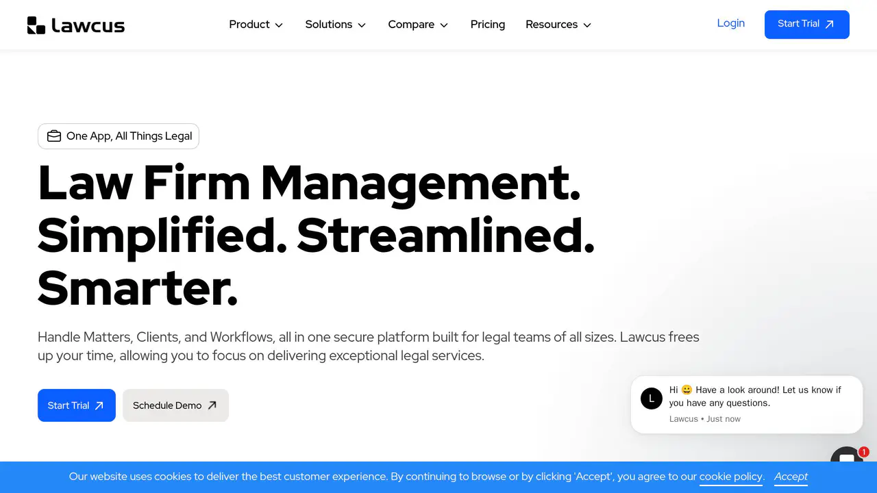 Homepage preview of Lawcus, captured Jul 31, 2026