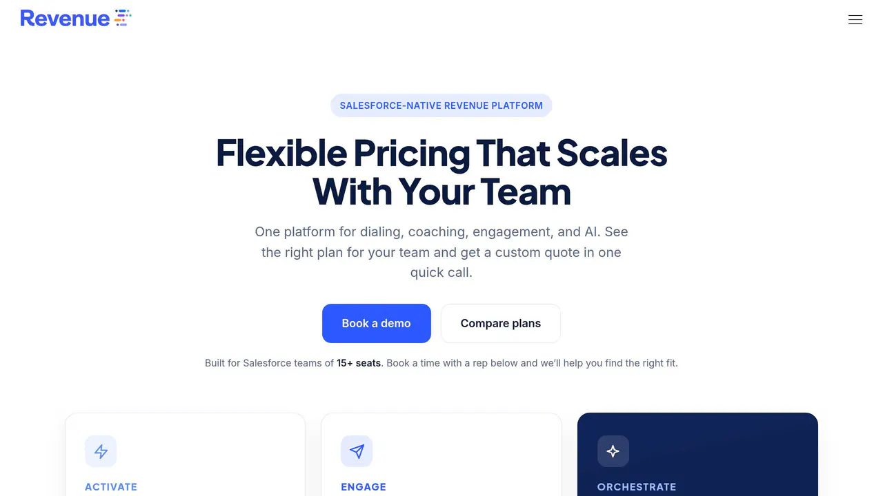 Pricing-page preview of RingDNA, captured Jul 23, 2026