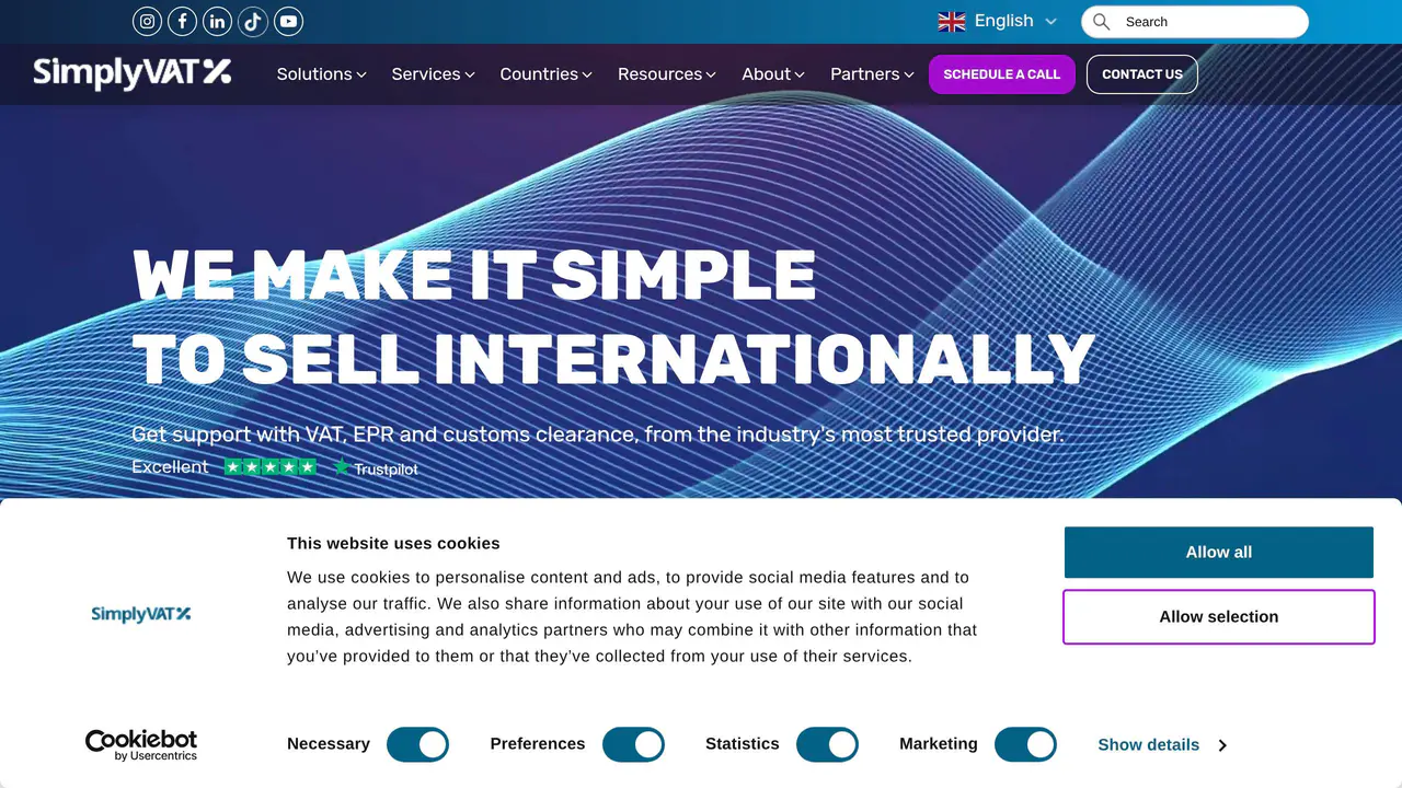 Homepage preview of SimplyVAT, captured Sep 29, 2026
