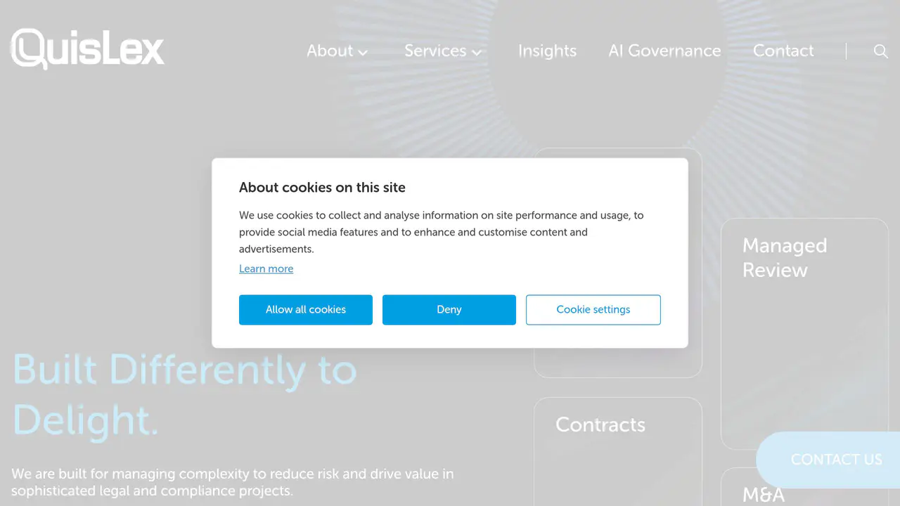 Homepage preview of QuisLex, captured Jul 23, 2026
