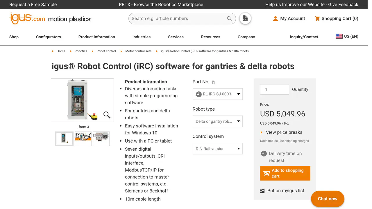 Pricing-page preview of igus, captured Sep 10, 2026