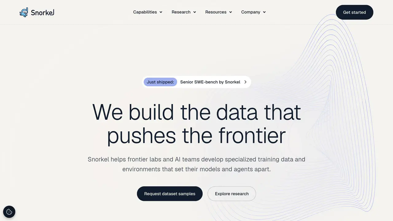 Homepage preview of Snorkel AI, captured Jul 23, 2026