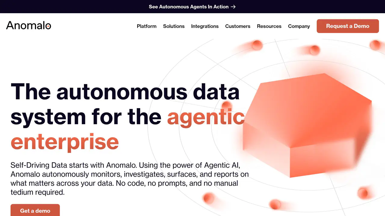 Homepage preview of Anomalo, captured Aug 1, 2026