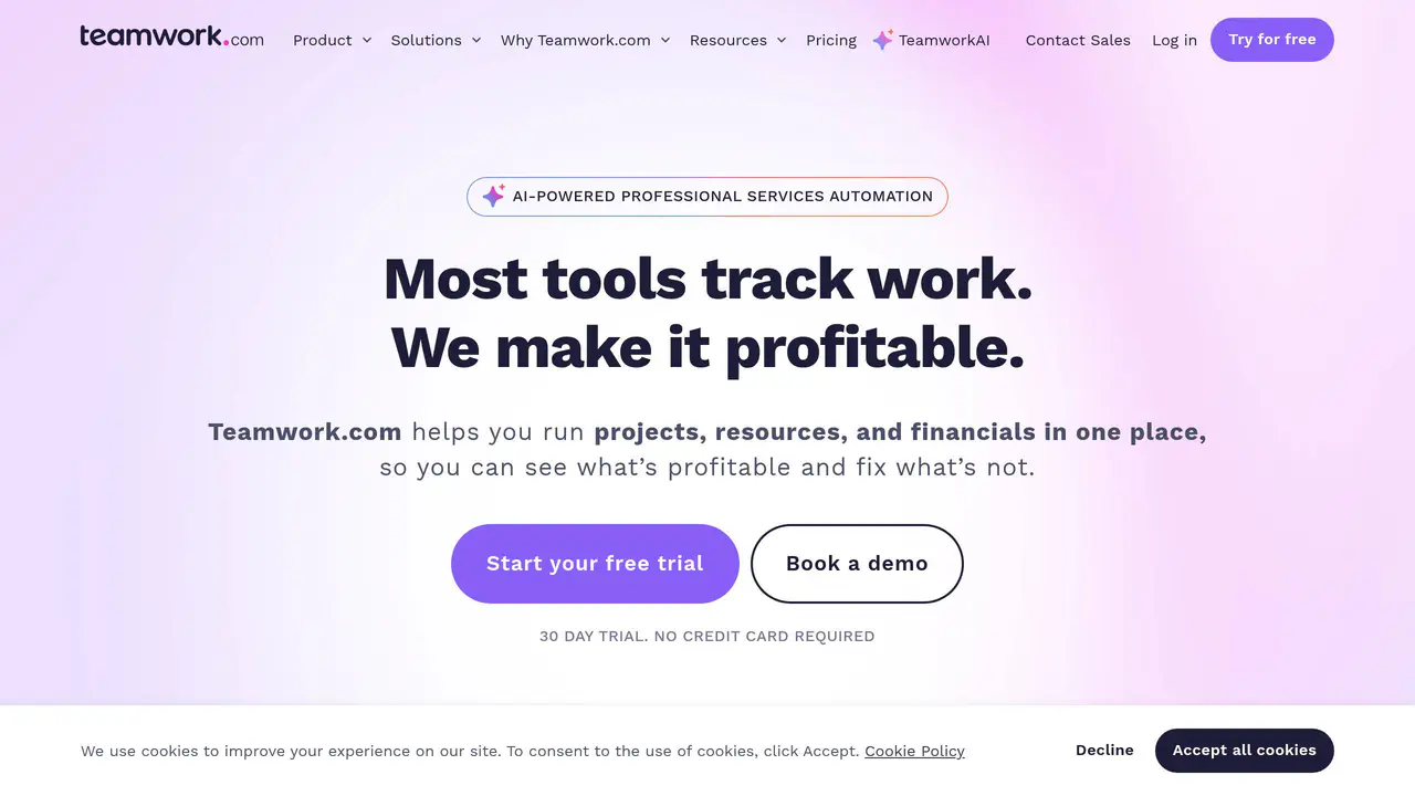 Homepage preview of Teamwork, captured Jul 23, 2026