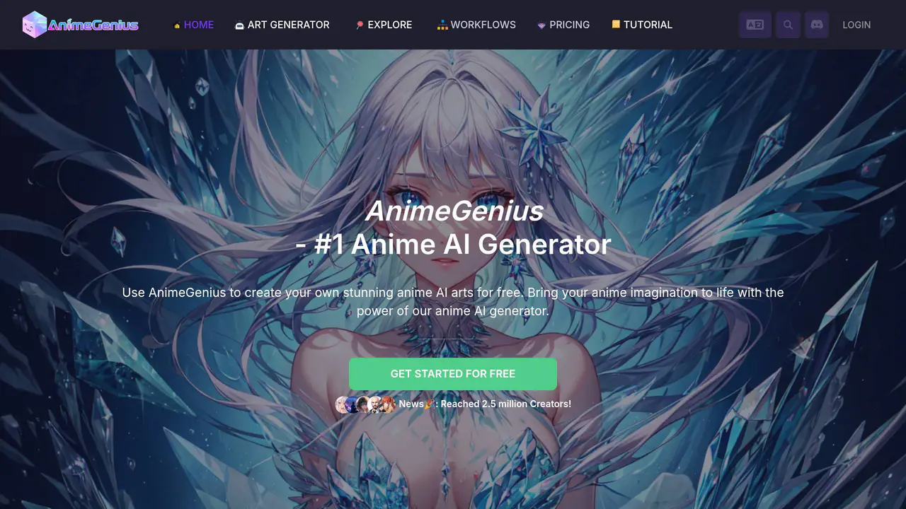 Homepage preview of AnimeGenius, captured Aug 2, 2026
