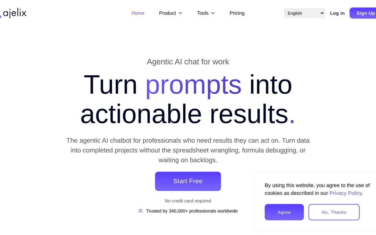 Homepage preview of Ajelix, captured Jul 21, 2026