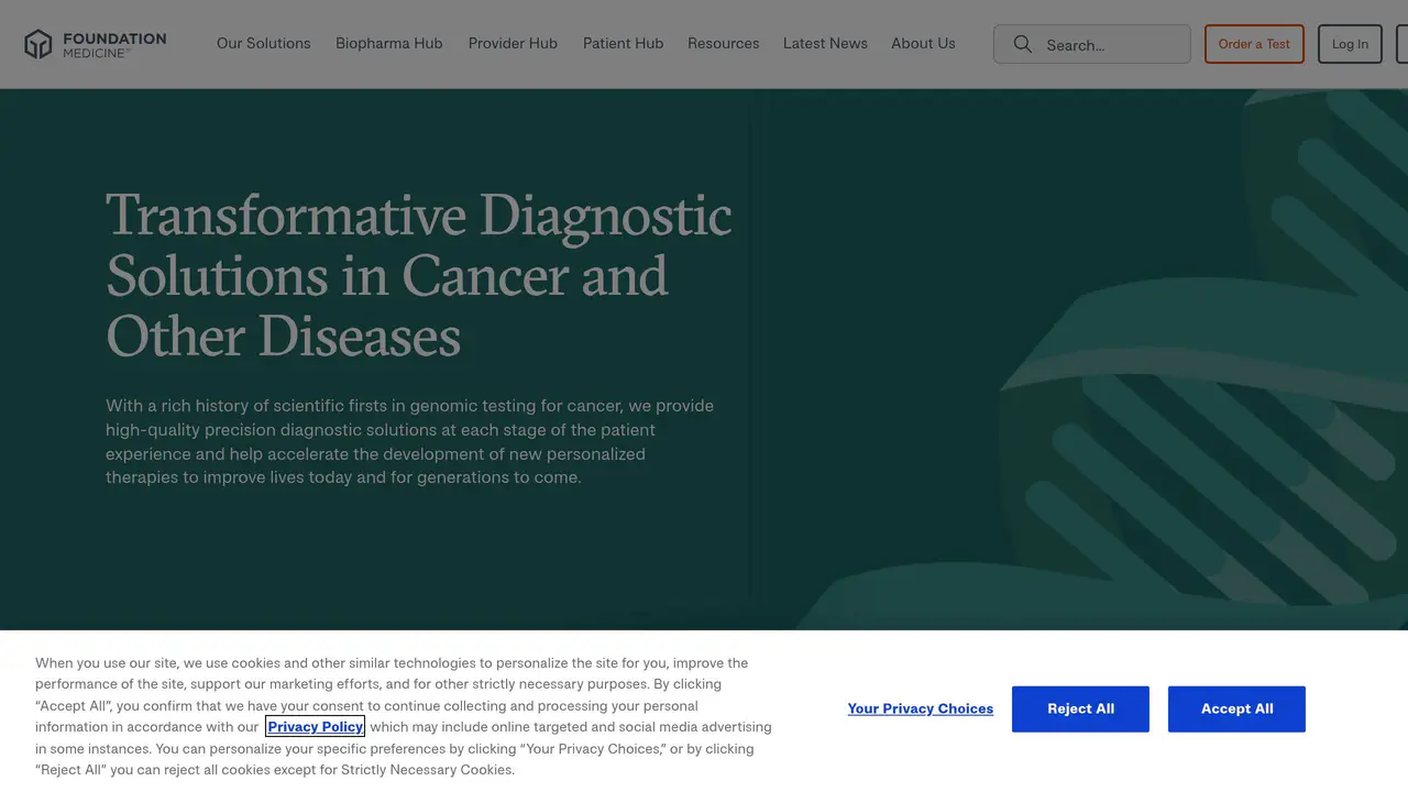 Homepage preview of Foundation Medicine, captured Jul 28, 2026