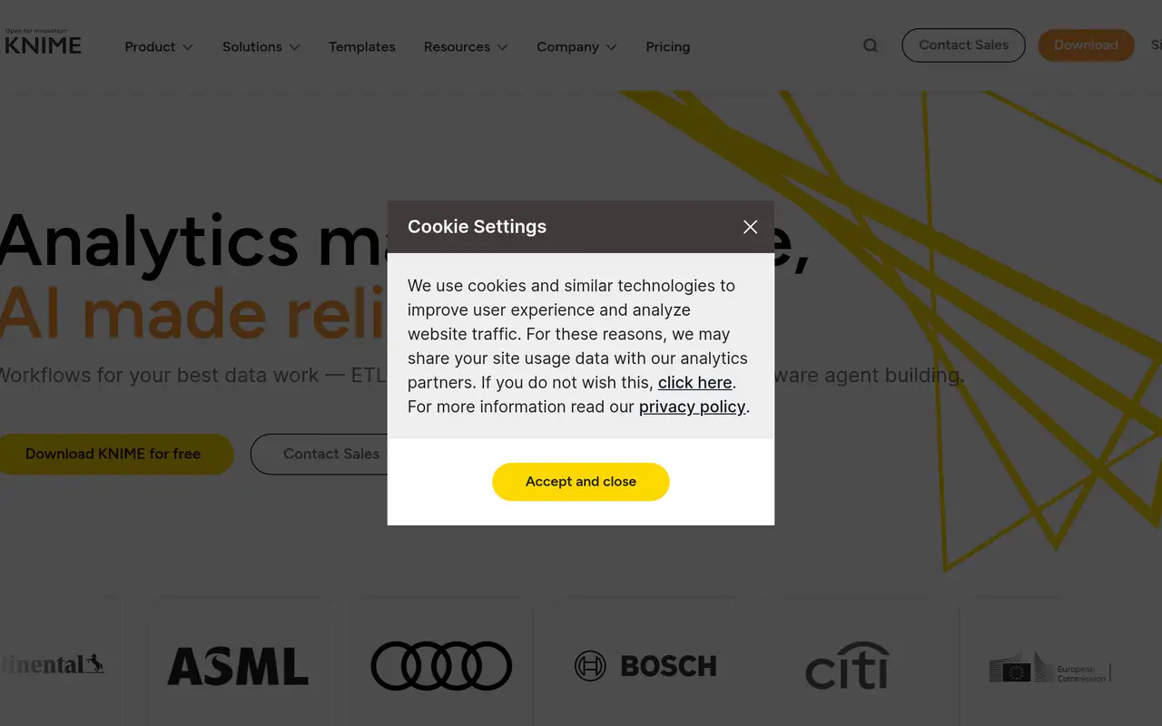 Homepage preview of KNIME, captured Jul 22, 2026