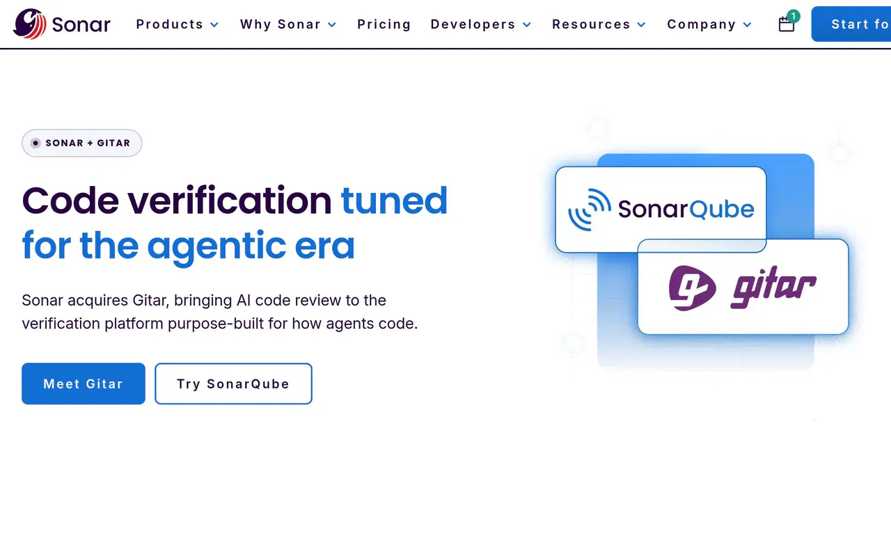 Homepage preview of SonarQube, captured Jul 22, 2026