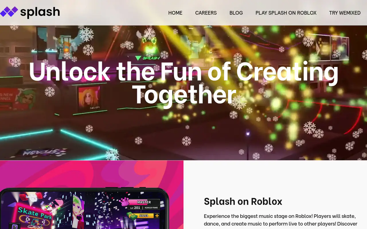 Homepage preview of Splash, captured Jul 22, 2026