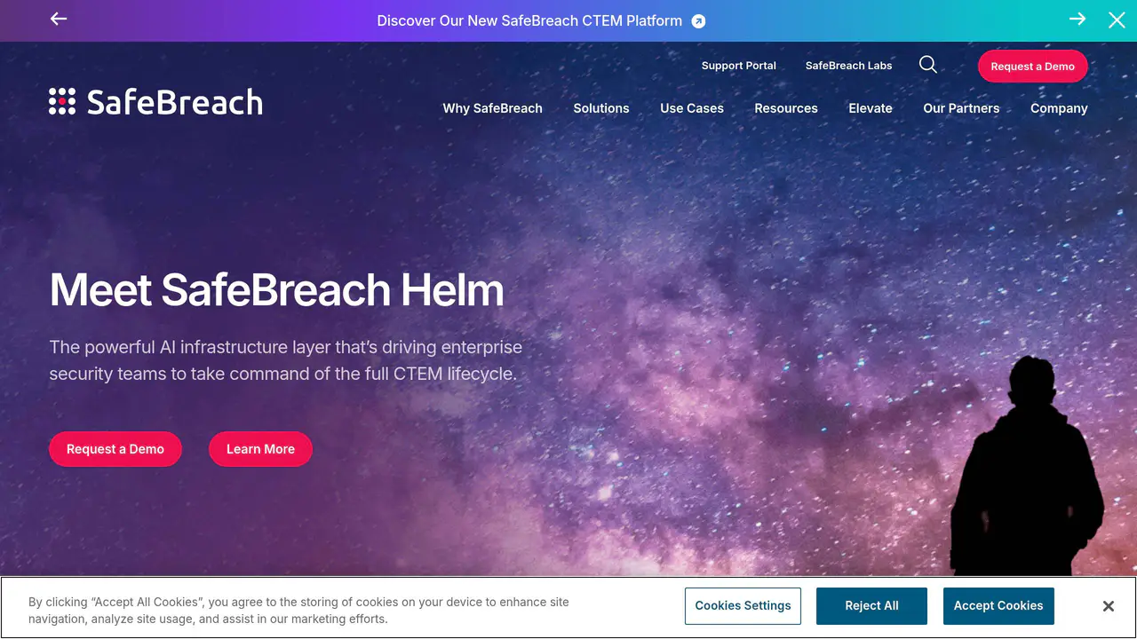 Homepage preview of SafeBreach, captured Jul 23, 2026