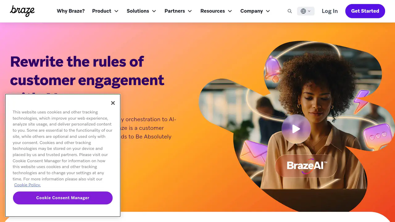 Homepage preview of Braze, captured Aug 9, 2026