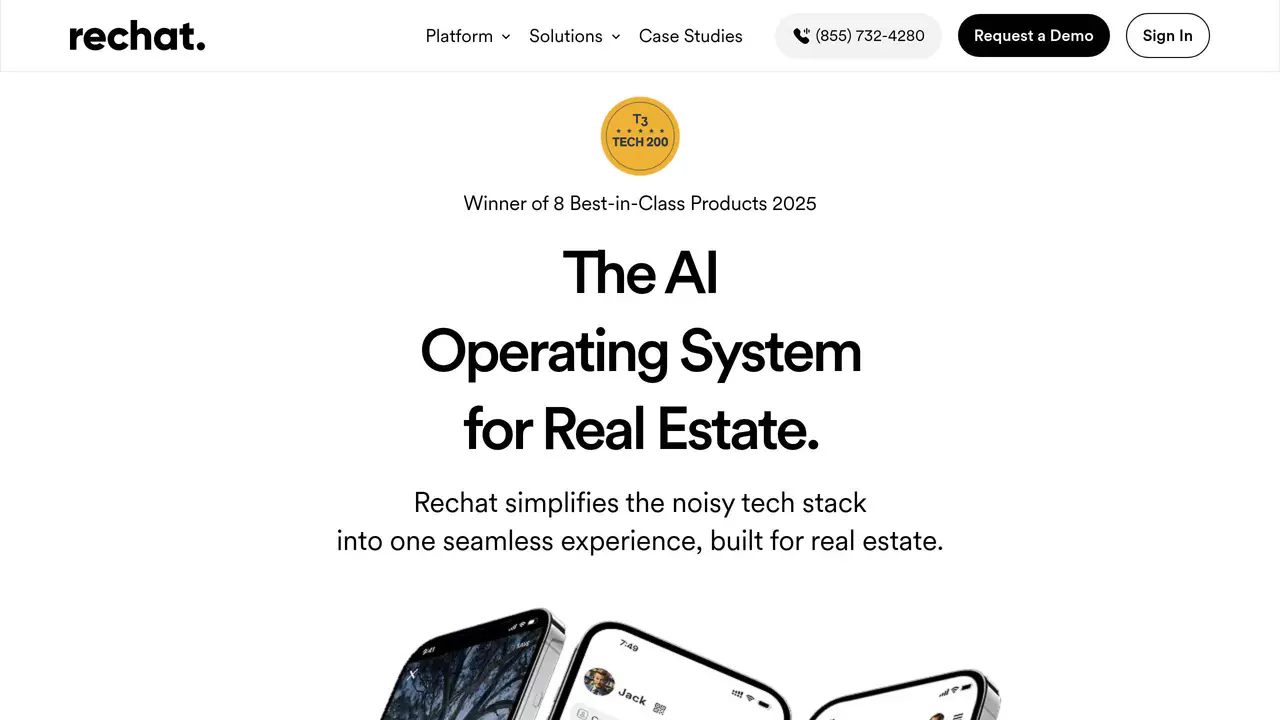 Homepage preview of Rechat, captured Jul 23, 2026