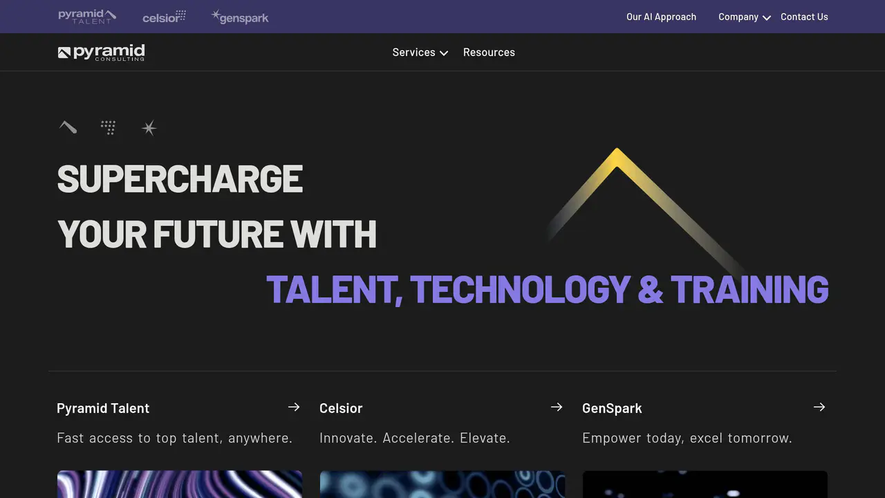 Homepage preview of Pyramid Consulting, captured Jul 23, 2026