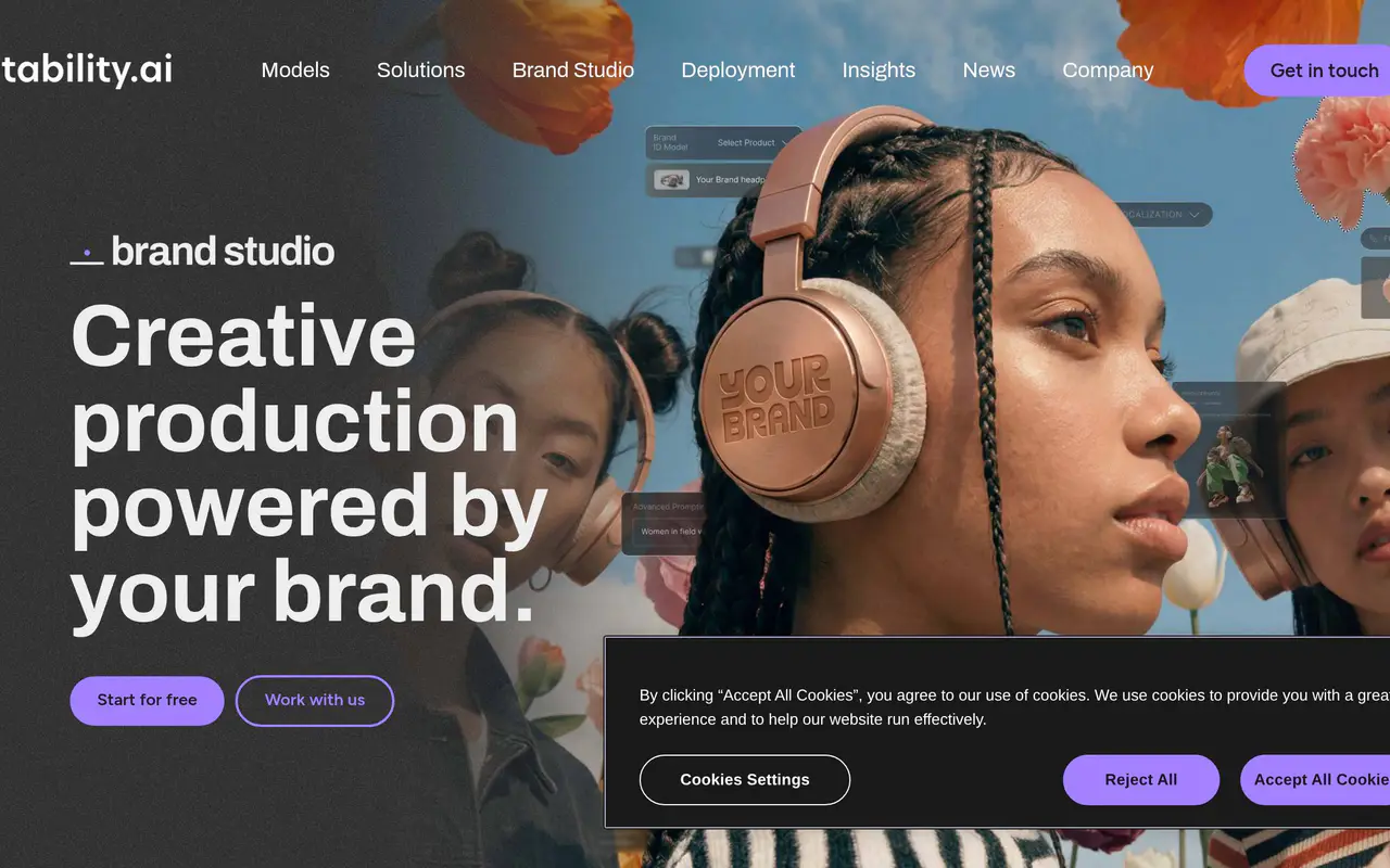 Homepage preview of Stability AI, captured Jul 21, 2026