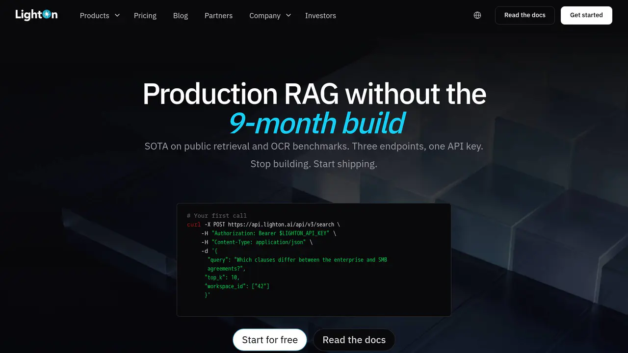 Homepage preview of LightOn, captured Jul 24, 2026