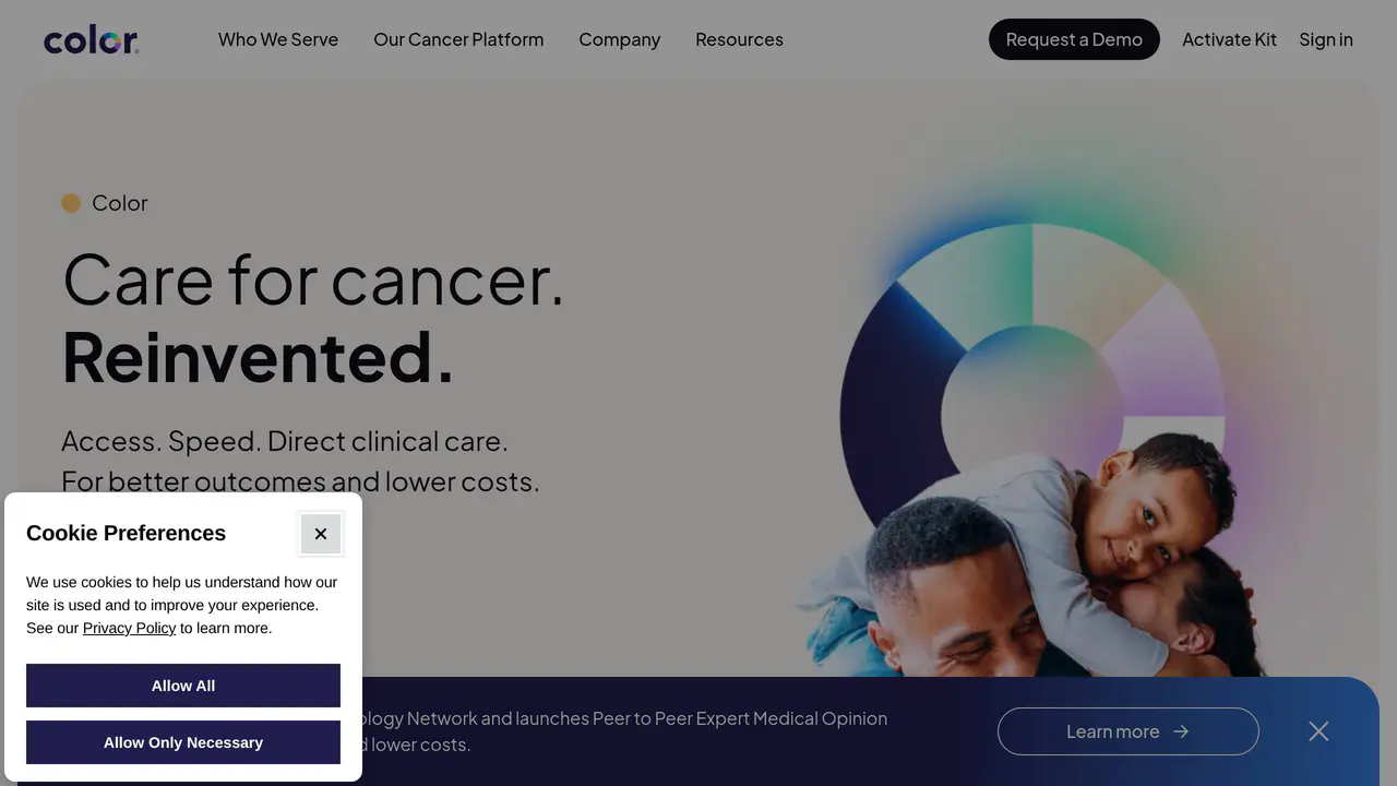 Homepage preview of Color Health, captured Jul 24, 2026