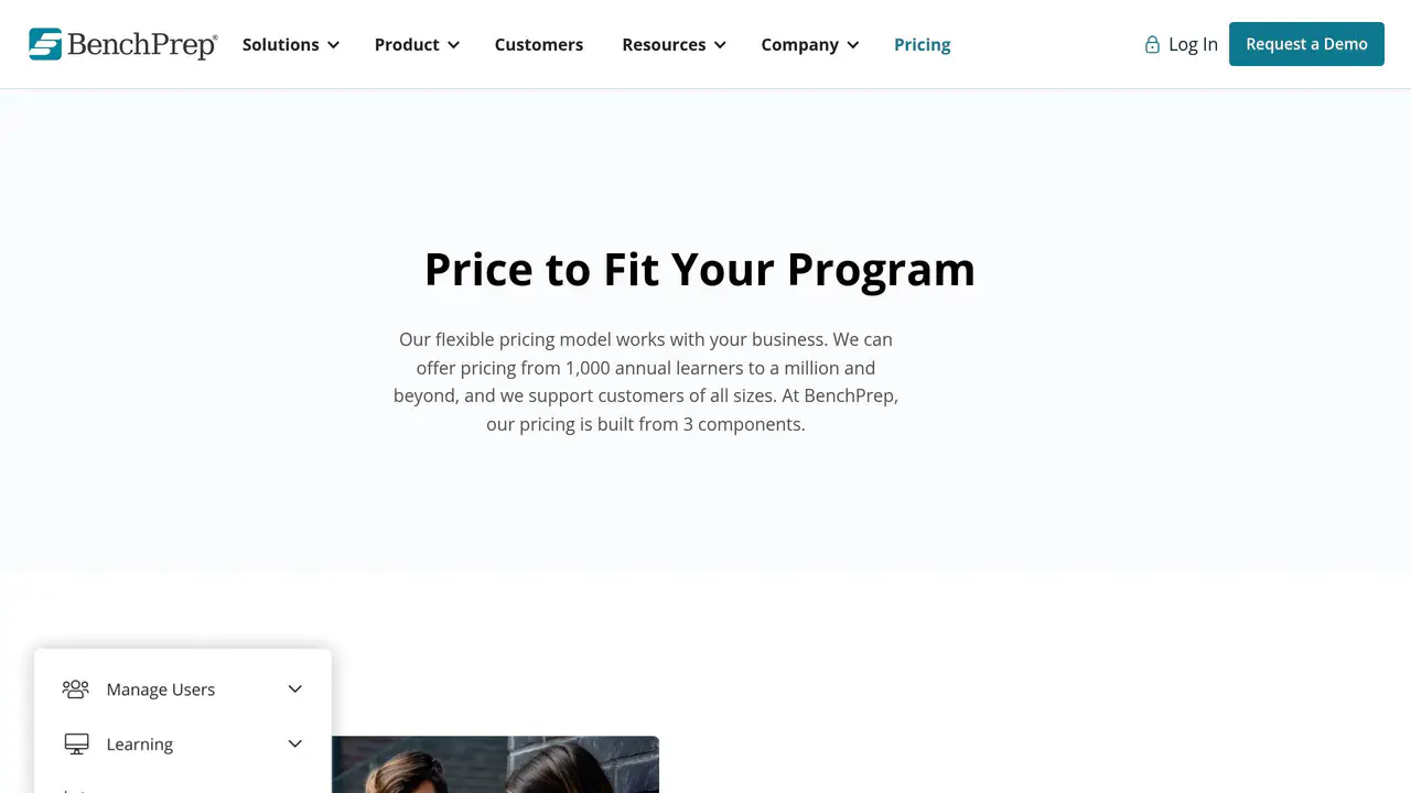 Pricing-page preview of BenchPrep, captured Aug 16, 2026