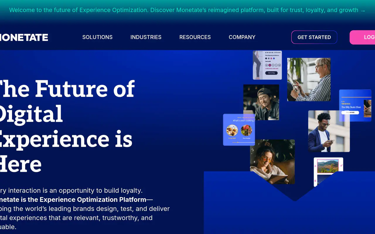 Homepage preview of Monetate, captured Jul 22, 2026