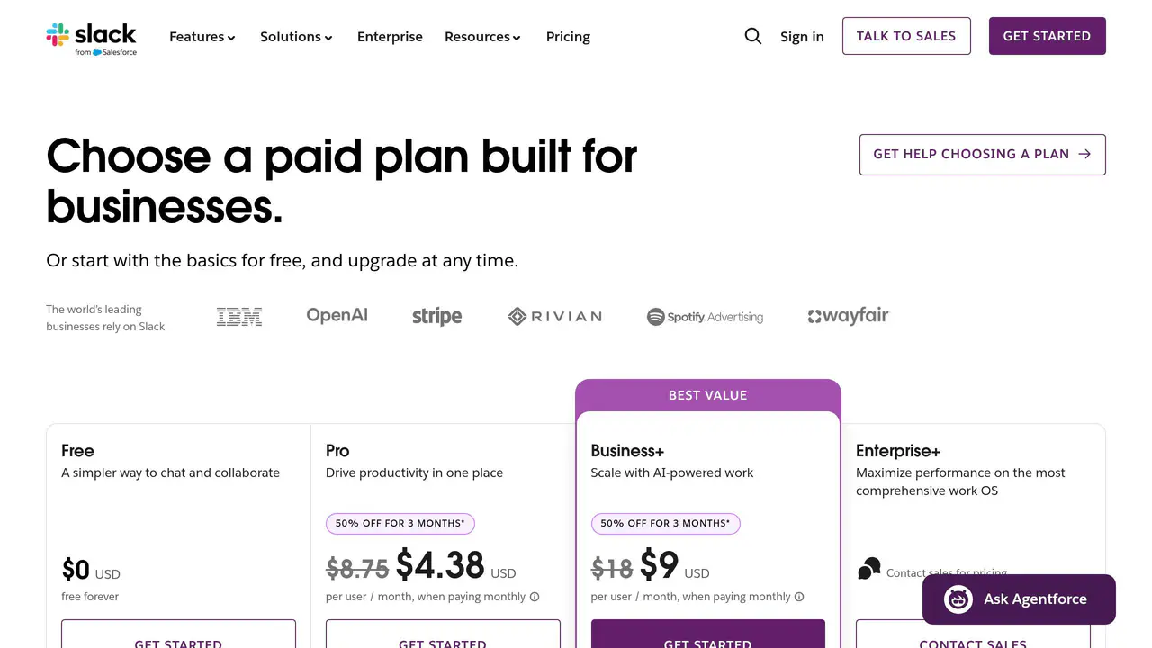 Pricing-page preview of Slack AI, captured Jul 24, 2026
