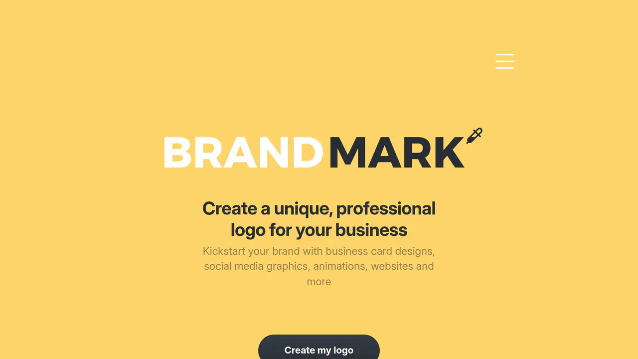 Homepage preview of Brandmark, captured Aug 4, 2026