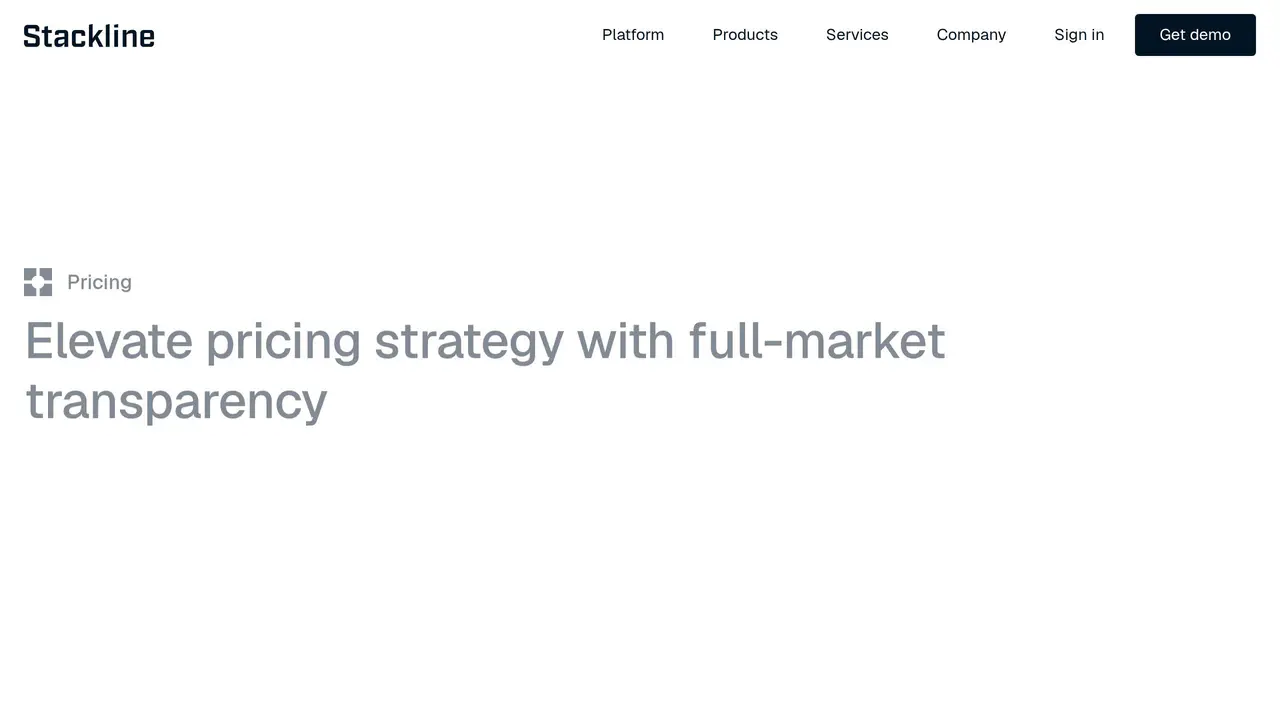 Pricing-page preview of Stackline, captured Jul 23, 2026