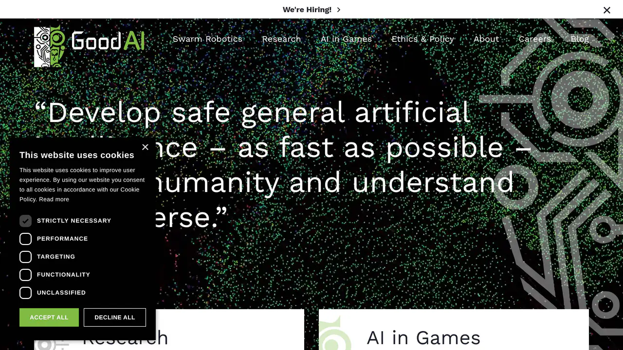 Homepage preview of GoodAI Foundation, captured Sep 15, 2026