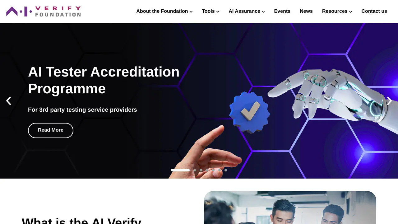 Homepage preview of AI Verify Foundation, captured Aug 29, 2026