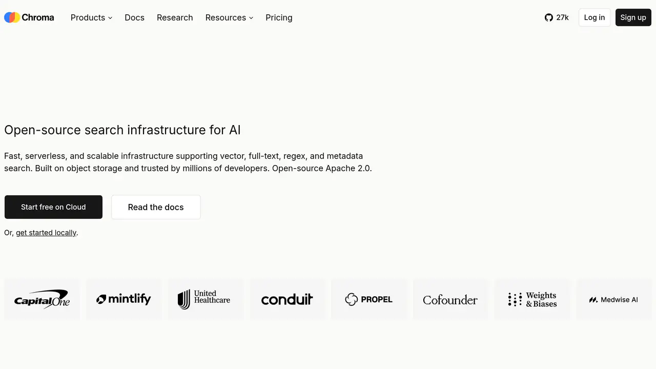 Homepage preview of Chroma, captured Aug 6, 2026