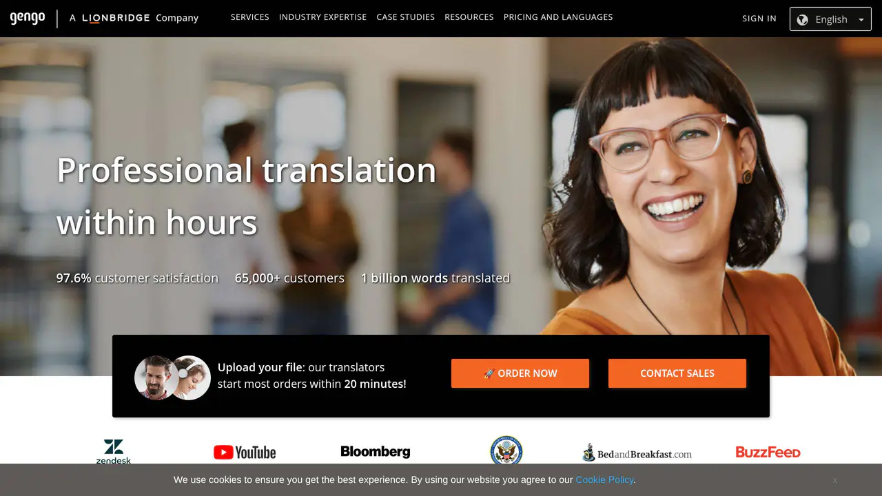 Homepage preview of Gengo, captured Aug 1, 2026