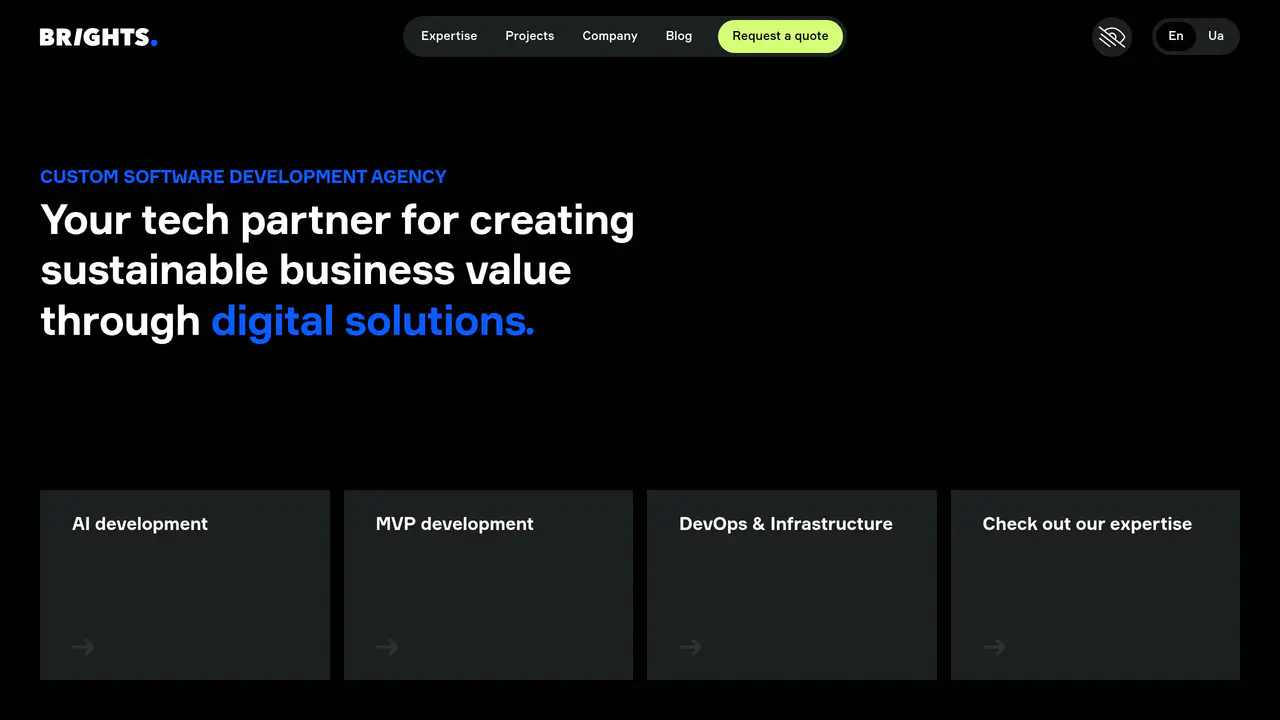 Homepage preview of Brights, captured Aug 29, 2026