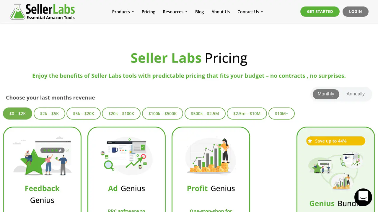 Pricing-page preview of SellerLabs, captured Aug 16, 2026