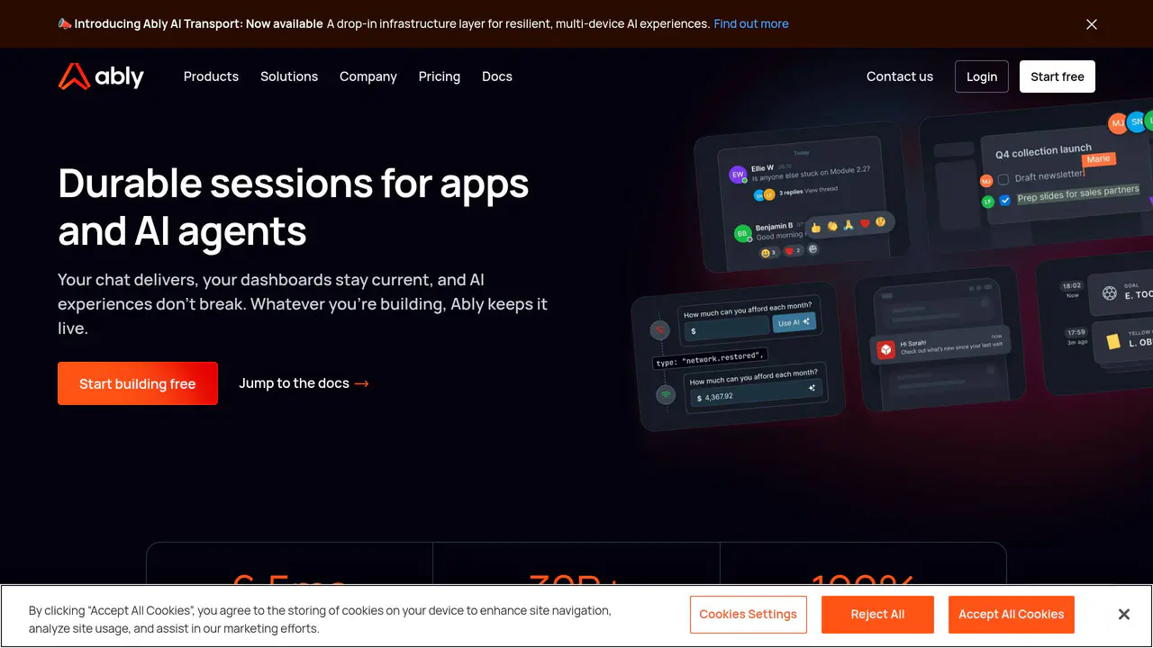 Homepage preview of Ably, captured Aug 4, 2026