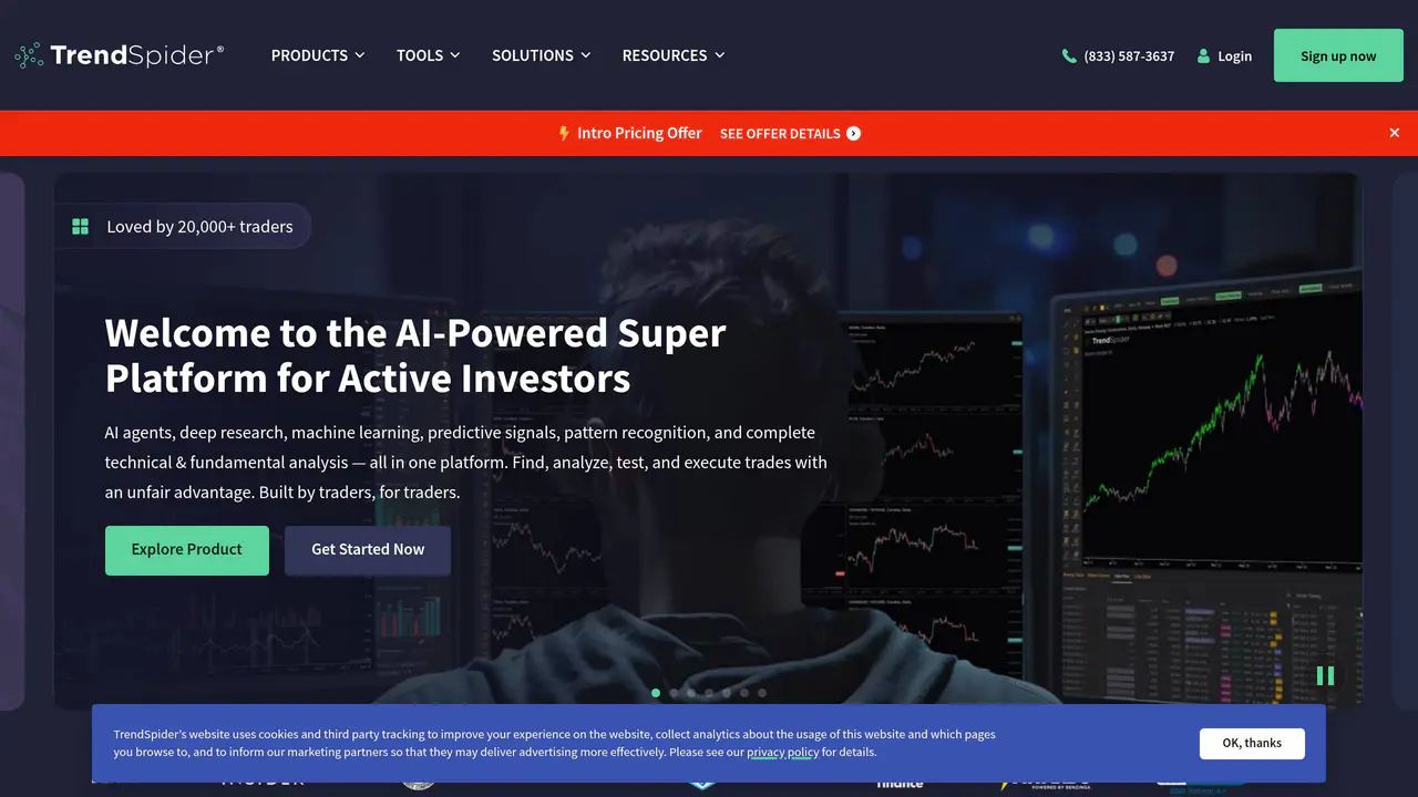 Homepage preview of TrendSpider, captured Sep 1, 2026