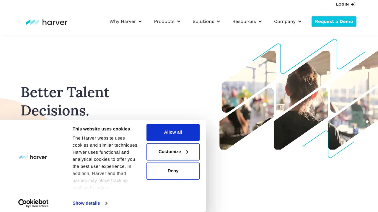 Homepage preview of Harver (Pymetrics), captured Aug 21, 2026