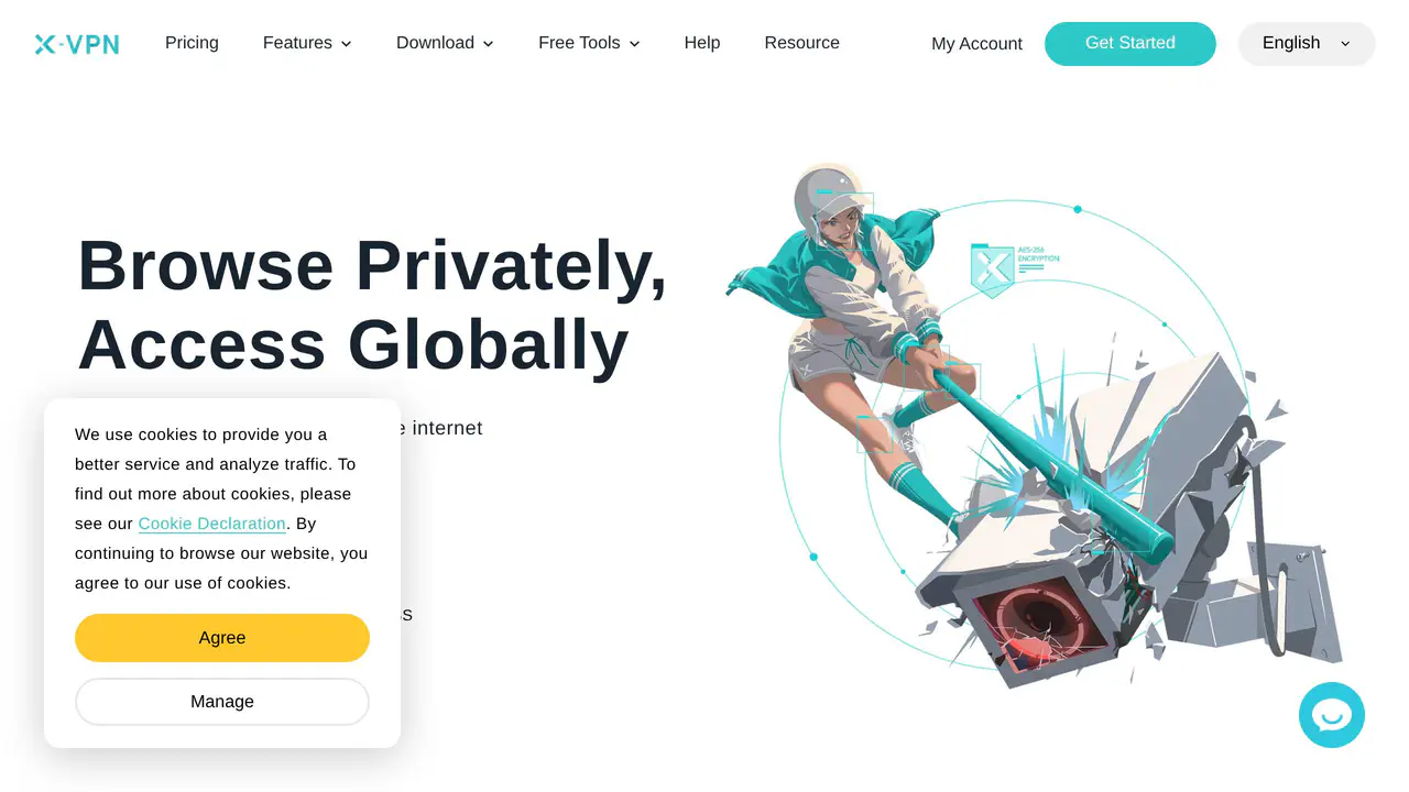Homepage preview of X-VPN, captured Aug 1, 2026