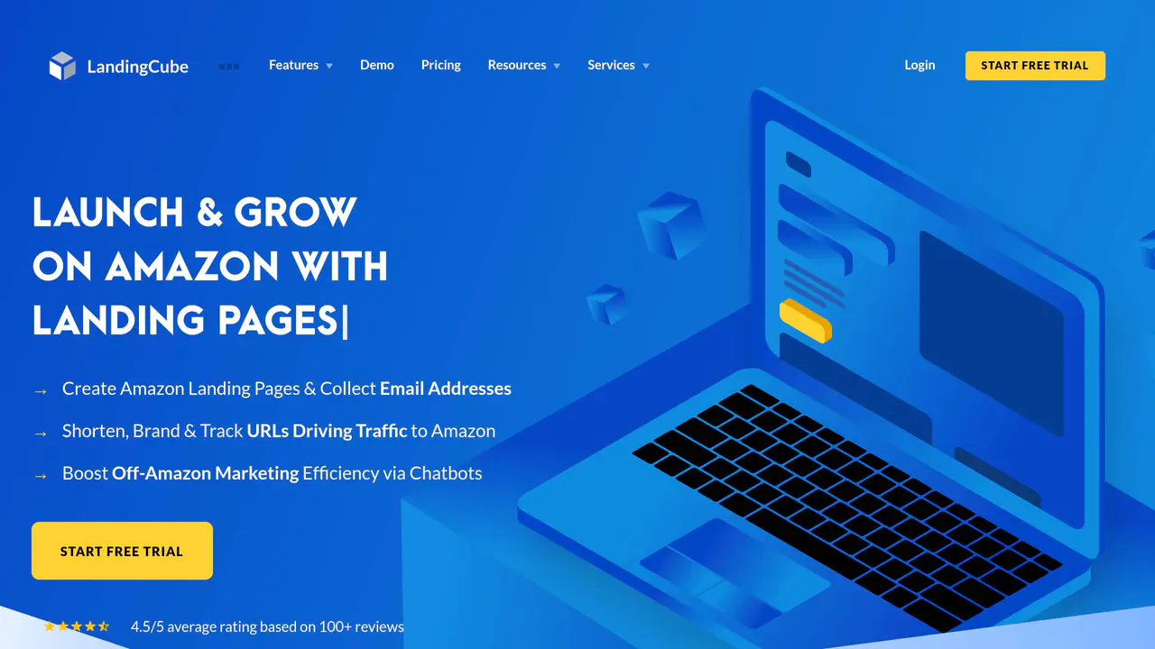 Homepage preview of LandingCube, captured Aug 4, 2026