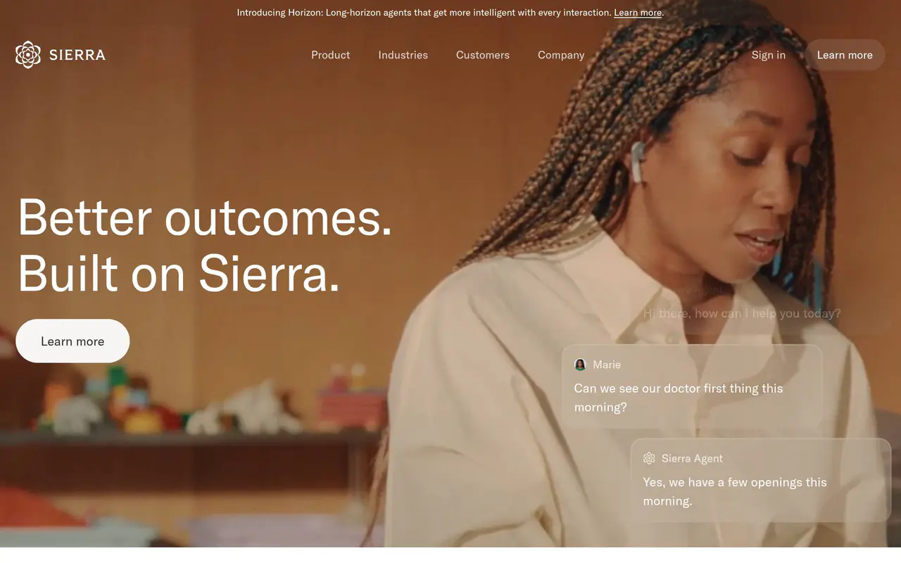 Homepage preview of Sierra, captured Jul 21, 2026