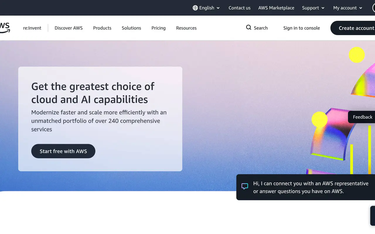 Homepage preview of Amazon Q Developer, captured Jul 22, 2026